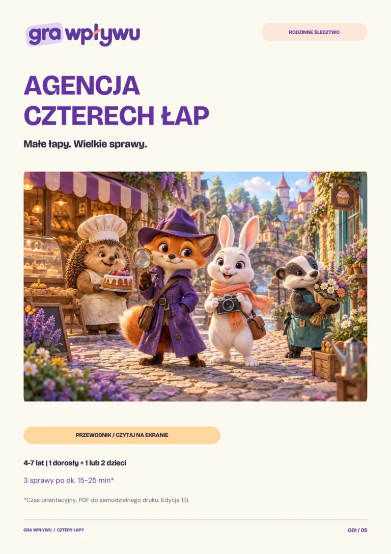 Agencja Czterech Łap — okładka przewodnika PDF