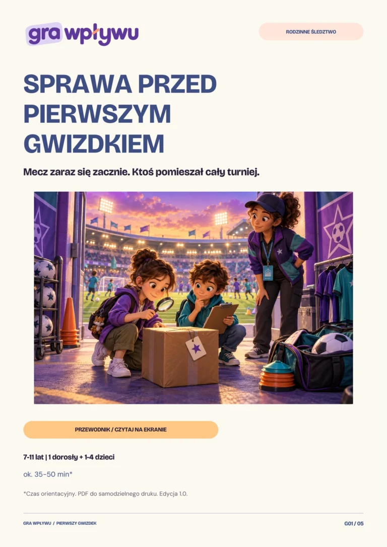 Sprawa przed Pierwszym Gwizdkiem — okładka przewodnika PDF