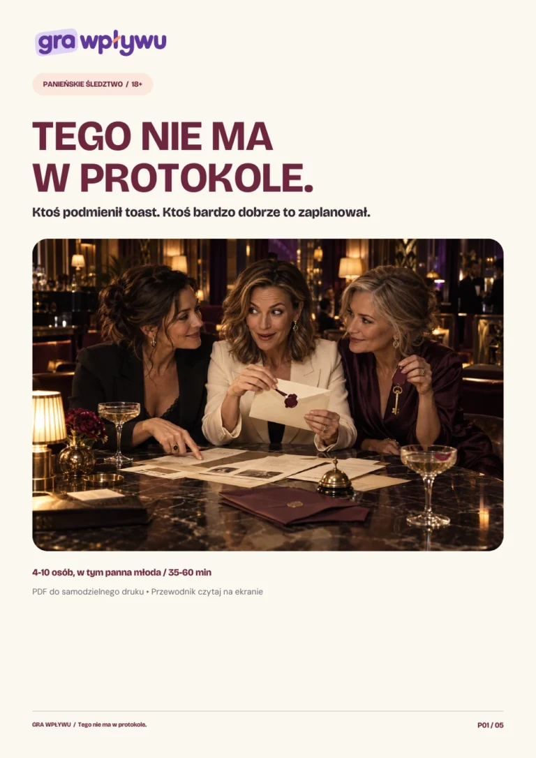 Tego nie ma w protokole. Okładka przewodnika do gry PDF.