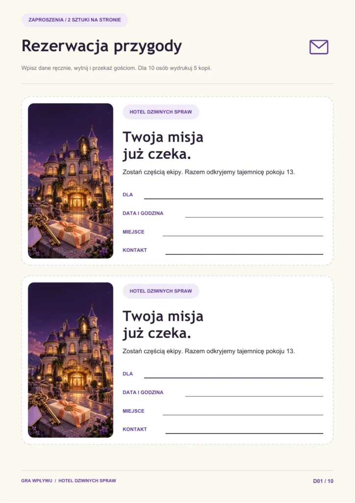 Zaproszenie do hotelu — publiczny podgląd strony D01