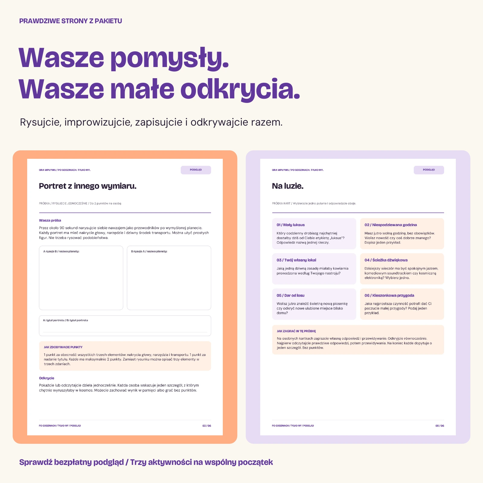 Prawdziwe zadania z pakietu: portret z Pojedynku i karty Między wierszami